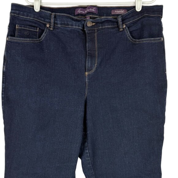 Gloria Vanderbilt Women's Amanda Stretch Blue Denim Jeans Plus Size 18W Short - Picture 3 of 10